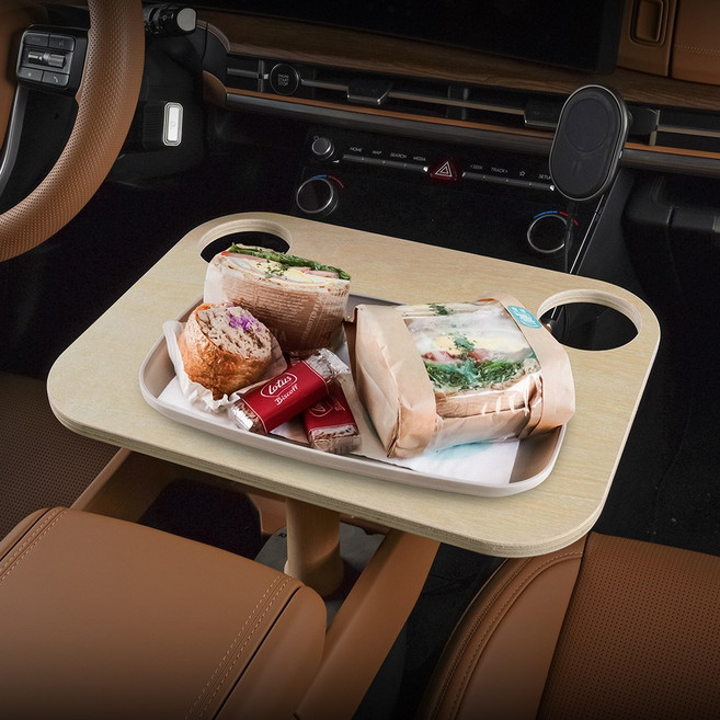 크레이지몬스터 디올뉴 싼타페 MX5 다된다 차량용 우드 테이블, 다된다 우드 테이블/컵홀더형(1P), 1개