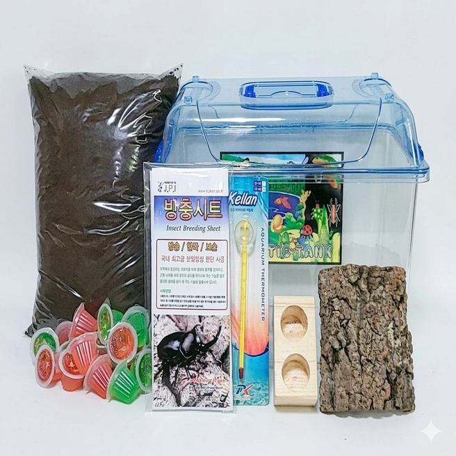 장수풍뎅이 성충 유충 사슴벌레 사육세트, 11.곤충사육 특대형 세트, 1세트
