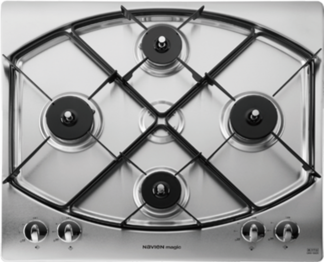 경동나비엔 GRB-9104NA 4구 스테인리스 빌트인 가스레인지 코드형 타공사이즈 560X480, LNG, 가스