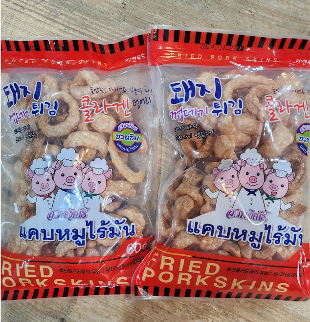 돼지껍데기 튀김 캡무 치차론, 60g, 4개