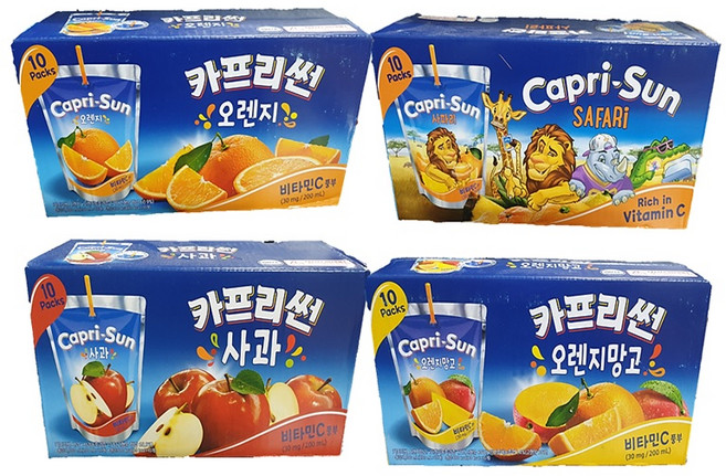 카프리썬 사과+오렌지+오렌지망고+사파리, 200ml, 40개
