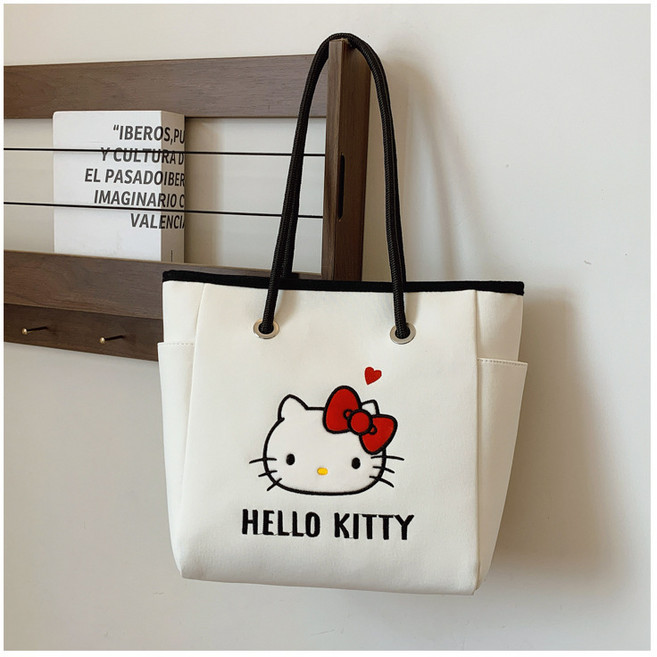 키티 직장인 가방 캔버스 패브릭 캐릭터가방 로프숄더백 보부상