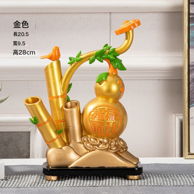 福祿高升辦公桌面小擺飾電視櫃酒櫃玄關風水擺件喬遷裝飾品伴手禮, FKD6239J金色