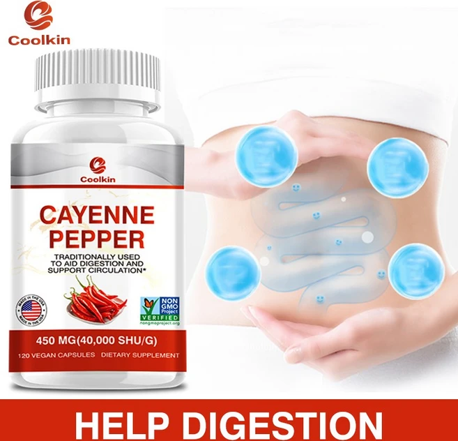 프리미엄 카옌페퍼 천연 캡사이신 신진대사 촉진 혈액 순환 개선 에너지 증진 체중 관리 항산화 효과 소화 기능 지원 식물성 캡슐 GMP 인증, 1개, 120정 - 쿠팡