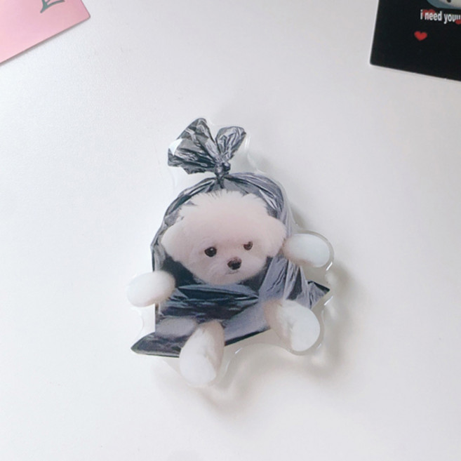 벨라미티나 스마트톡 핑거그립 고리링 스마트폰홀더 핸드폰링 홀더 거치대, 2개, 1657 멍뭉냥봉지 멍뭉이