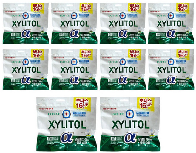 롯데 자일리톨 껌 알파 오리지날 리필 102g x 10개