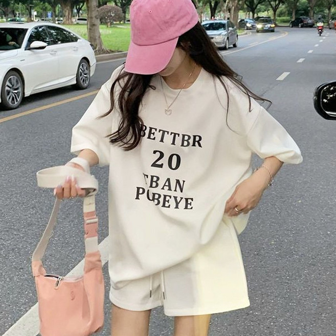 메이킹유 트레이닝복 셋업 간편복 반팔티 밴딩 숏팬츠 B5629아띠세트