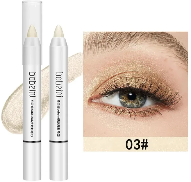 3색 하이라이터 아이섀도우 펜슬 방수 및 얼룩 방지 사용하기 쉽고 매트 브라이트닝 스틱