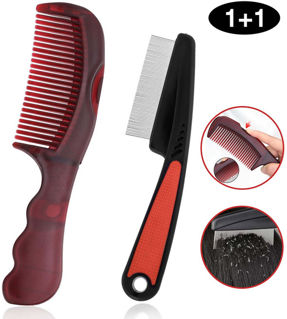 루이 두피케어 셀프클린 빗 속빈 톱니 설계 비듬 유분 제거, 2개, A