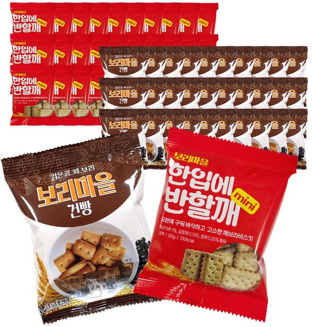 보리마을 한입에 반할깨 30g X 30개 + 검은콩깨보리 30g X 30개 / 혼합구성, 1개