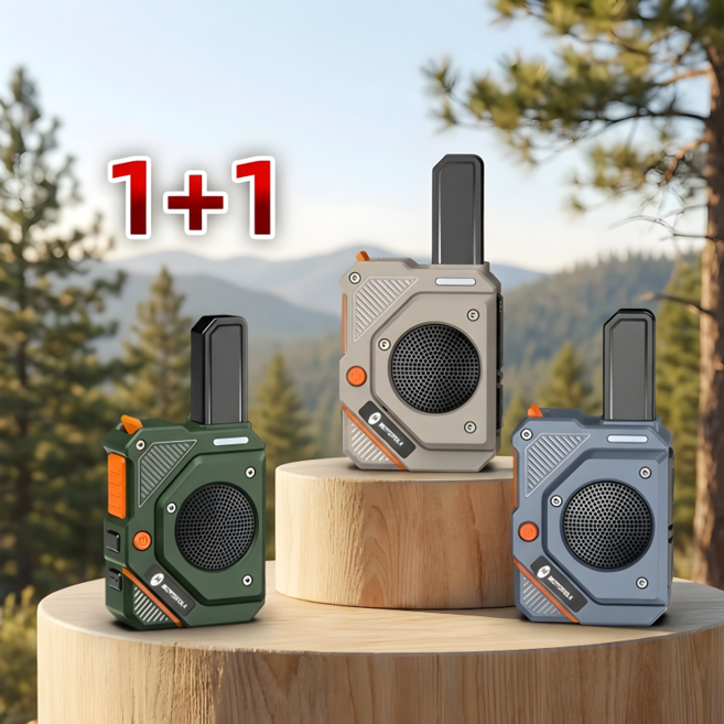 1+1 미니 생활용 무전기 업무용 어린이 고성능 장거리 휴대용 워키토키, 1개, 그린