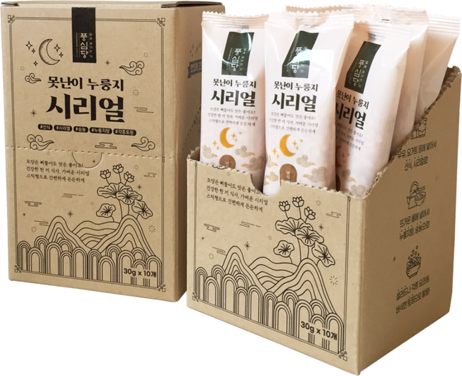 풍심당 못난이 누룽지 시리얼 누룽지 저당간식 식사대용 답례품, 10개, 25g
