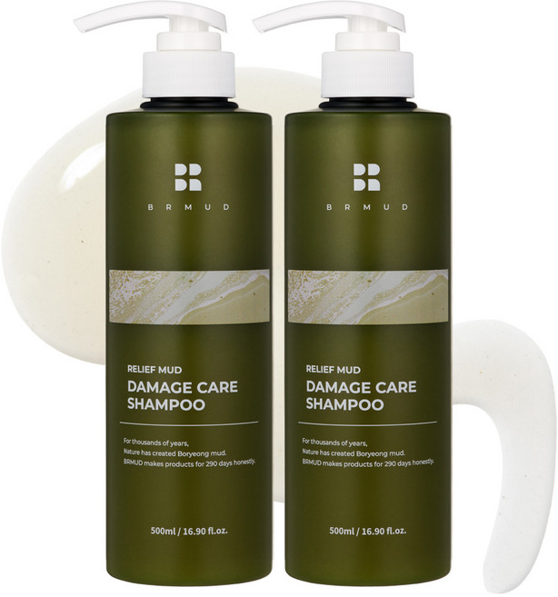 릴리프 머드 두피케어 탈모완화 데미지 케어 샴푸, 500ml, 2개