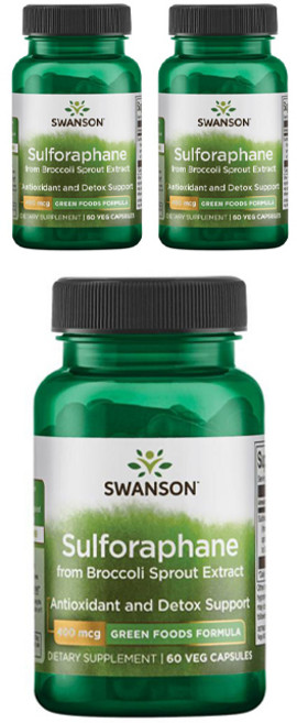 Swanson 斯旺森 蘿蔔硫素素食膠囊 400mcg, 60顆, 3罐