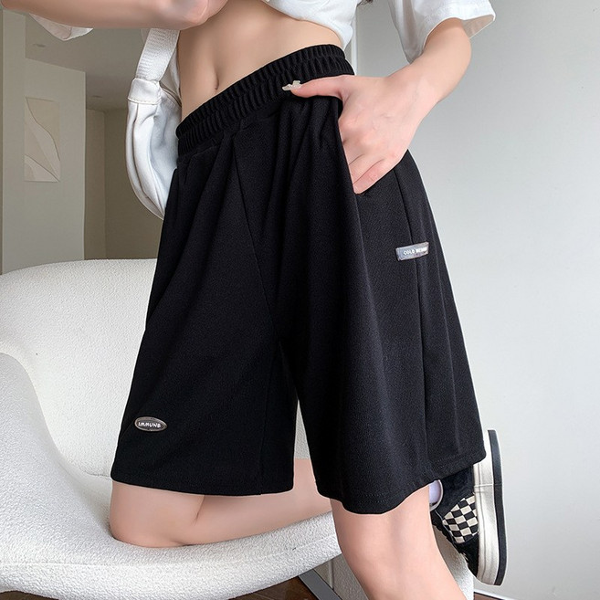 스타일아유 트레이닝 반바지 여자 여름 일자핏 슬랙스 와이드 팬츠 얇은 캐주얼 5부 팬츠