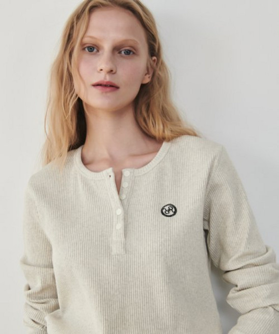 RONRON HENRY넥 LONG SLEEVE OATMEAL