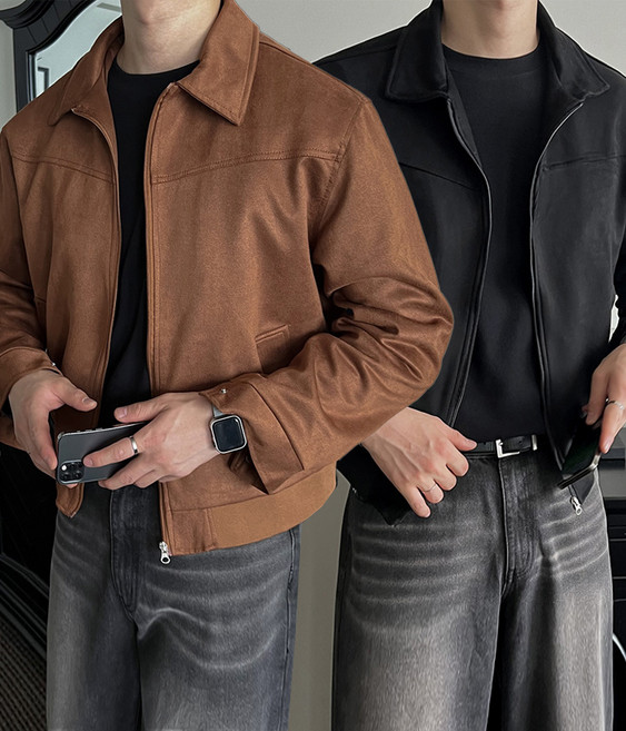 [1+1할인/최저가보장] 딜스 스웨이드 블루종 크롭 자켓 (2Color) 스타디움 라이더 점퍼 재킷 봄 가을 겨울 남자 아우터 779960403585