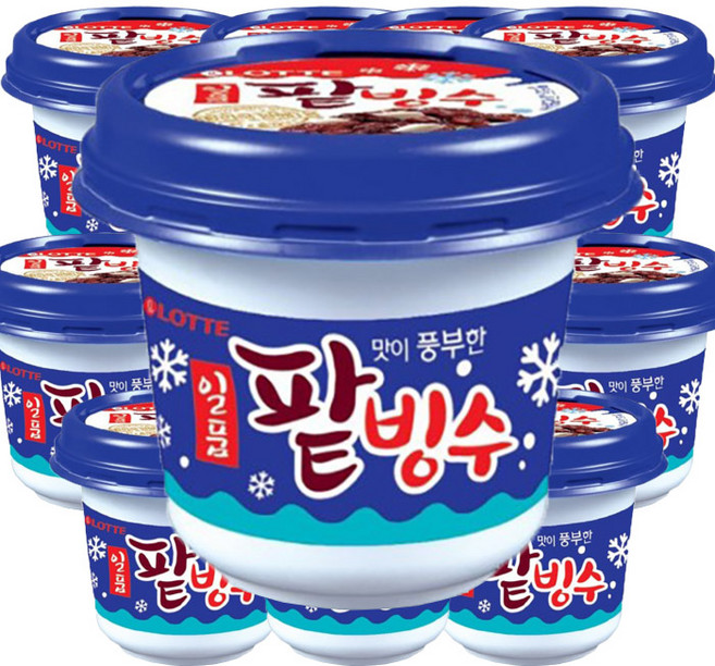 롯데제과 일품 팥빙수 한박스 아이스크림, 240ml, 12개