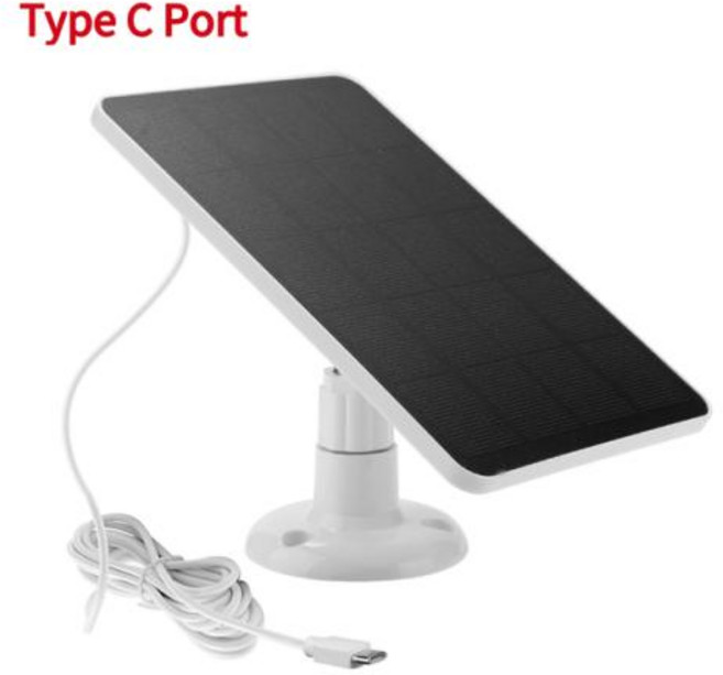태양광 패널 태양 패널 마이크로 USB C 타입 태양광 패널 야외 전지 충전기 보안 카메라용 소형 가정용 조명 시스템 10W 5V 2in 1, 화이트 type C 인터페이스, White Type C PortWhite Type C, 1개