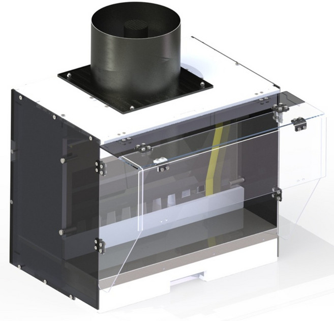 프라모델 피규어 도색 스프레이 부스 환풍 도장 환풍기, 대형 59cm, 304 강철, 확장 버전- 흑백, 1개