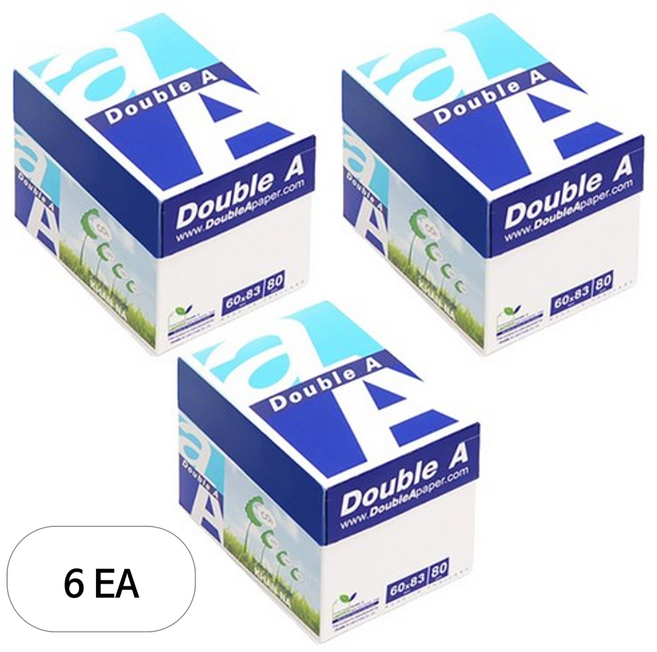 더블에이 미니박스 메모지, 6개, 500매, 화이트