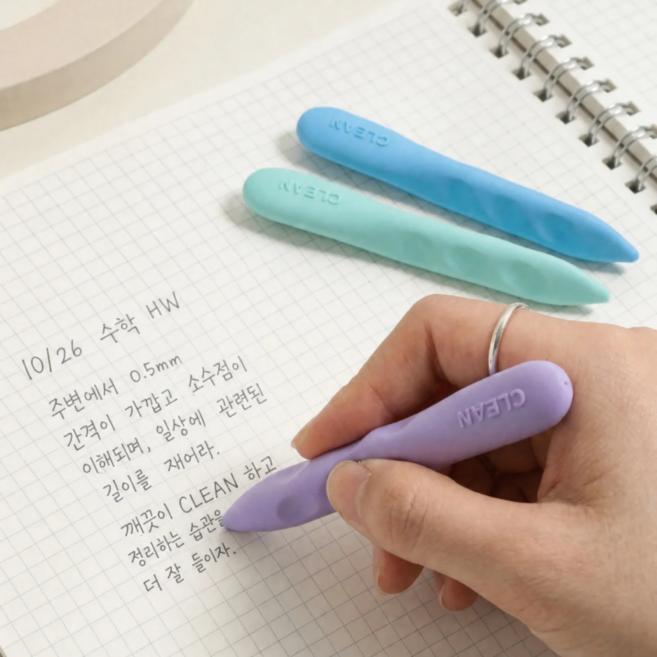 편한생활연구소 잘지워지는 펜슬형 지우개, 6개, 하늘색+파란색+연보라색