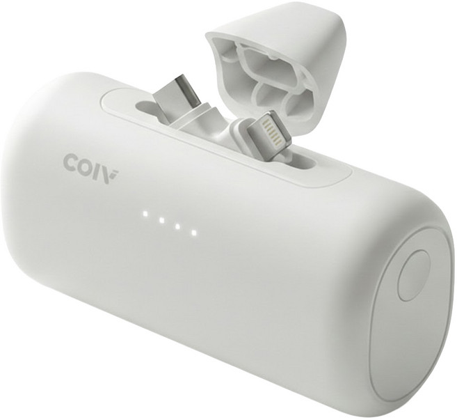 COIV 2in1 PD 22.5W 도킹형 5000mAh 고속충전 보조배터리, 오프화이트, ECP2-240486A