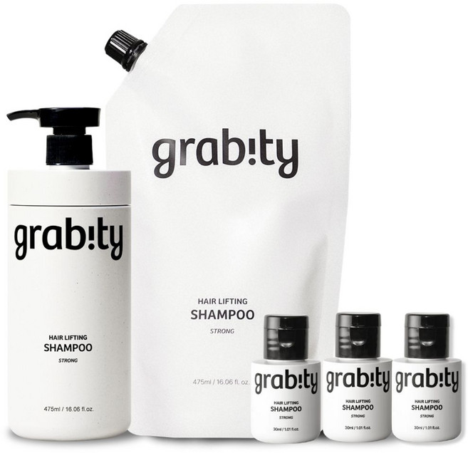 그래비티 헤어리프팅샴푸 스트롱 샴푸 + 리필 특별 기획 세트 (본품+리필+여행용3), 1개, 1040ml