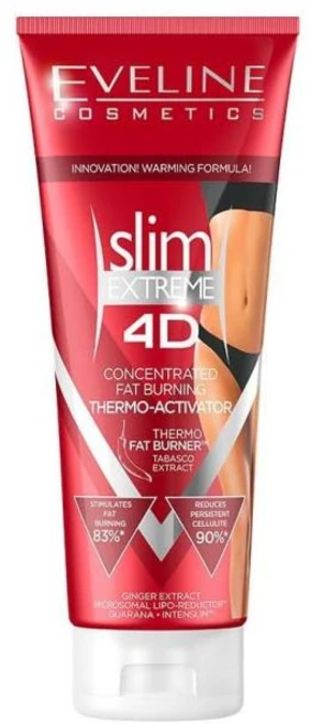 Eveline Cosmetics 슬림 익스트림 4D 컨센트레이트 팻 버닝 써모 액티베이터 250ml, 1개 - 쿠팡