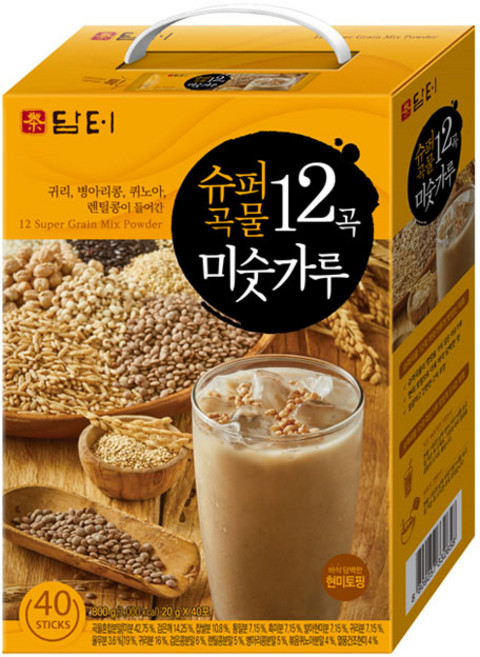 담터 슈퍼곡물 12곡 미숫가루 40T, 20g, 1개