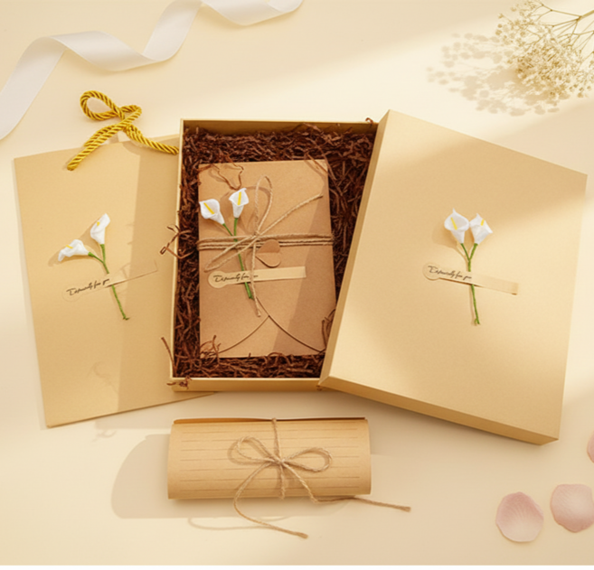 메리레이디 빈티지 감성 로맨틱 편지지 선물세트, 흰색 칼라릴리