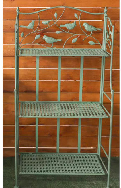 빈티지 철제 엔틱 화분 선반 진열대 정원 마당 베란다 화분정리대 받침대 다층 스탠드 인테리어 화이트 3단(버드), 그린 3단(버드)