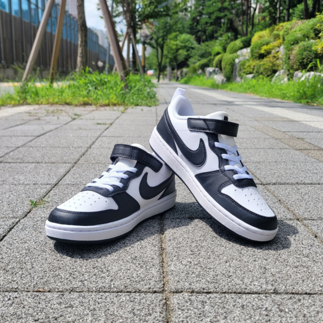 [백화점 정품] 나이키 주니어 키즈 운동화 코트 버로우 화이트 블랙 + 뒷꿈치패드