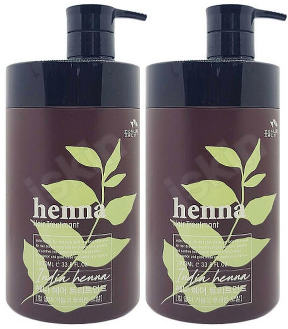1+1 꽃을든남자 헤나 헤어 트리트먼트 헤어팩1000ml, 2개, 1L