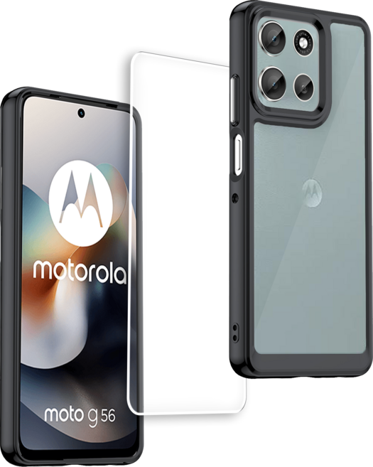 모토로라 모토 G56 5G 올인원 투명 범퍼 케이스 + 액정강화 방탄유리 필름