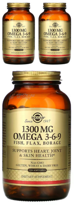 솔가 EFA 1300mg 오메가 3-6-9 소프트젤, 120정, 3개