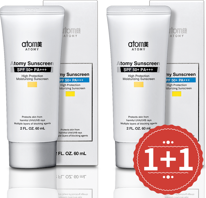 1+1 애터미 프리미엄 선크림 베이지 SFP 50+ PA+++, 2개, 60ml
