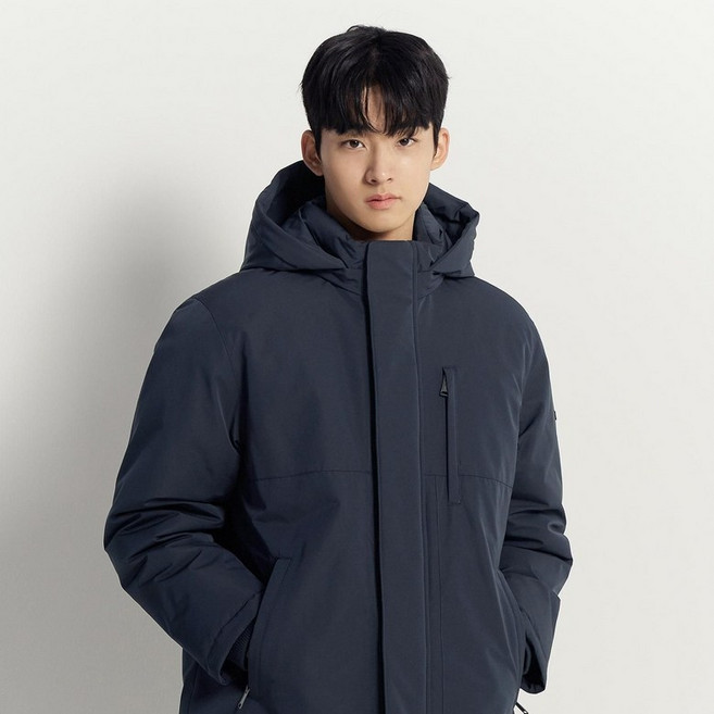 [백화점 정품] 빈폴 멘 [FW25]논퀼팅 롱 다운 자켓 재킷 - 네이비 :BC5Y38C28R