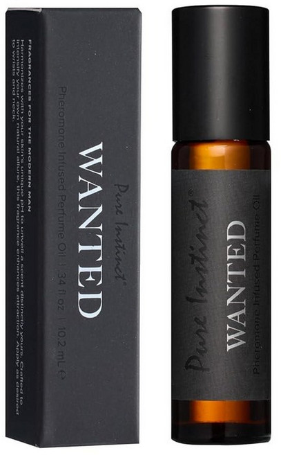 Pure Instinct WANTED 오리지널 페로몬 주입 에센셜 오일 향수 - 남성용 컬렉션 TSA 지원 (롤 온 보틀 10.2mL(0.34액량 온스), 롤온 보틀 1.0ml(0.34액량 온스). 온스/10.