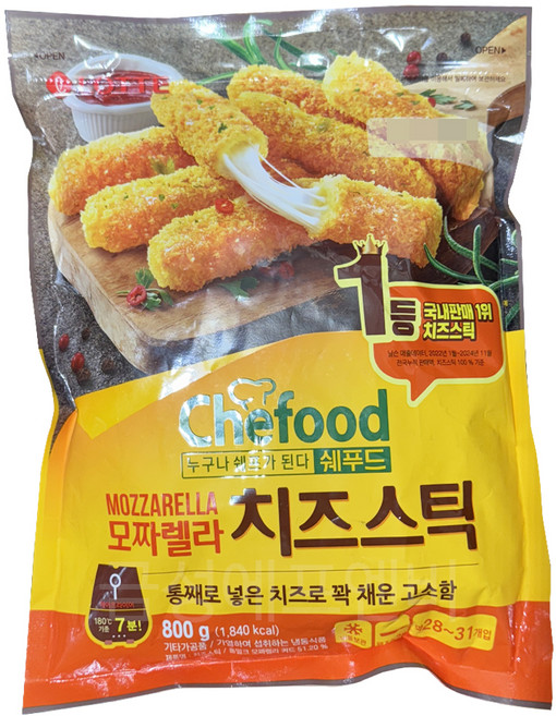 롯데 모짜렐라 치즈스틱, 800g, 5개