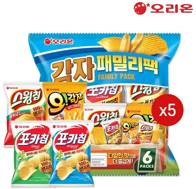 오리온 감자패밀리팩(180g) x 5개, 1개, 900g