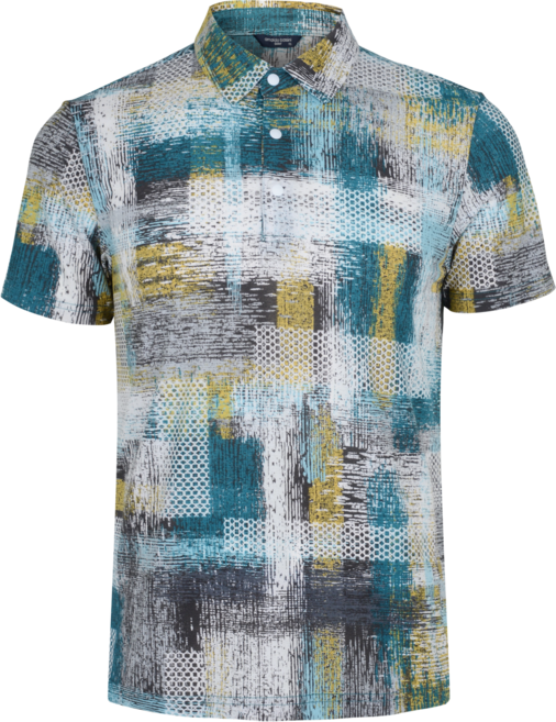 아날도바시니 골프 남성 체크 패턴 골프웨어 반팔 티셔츠