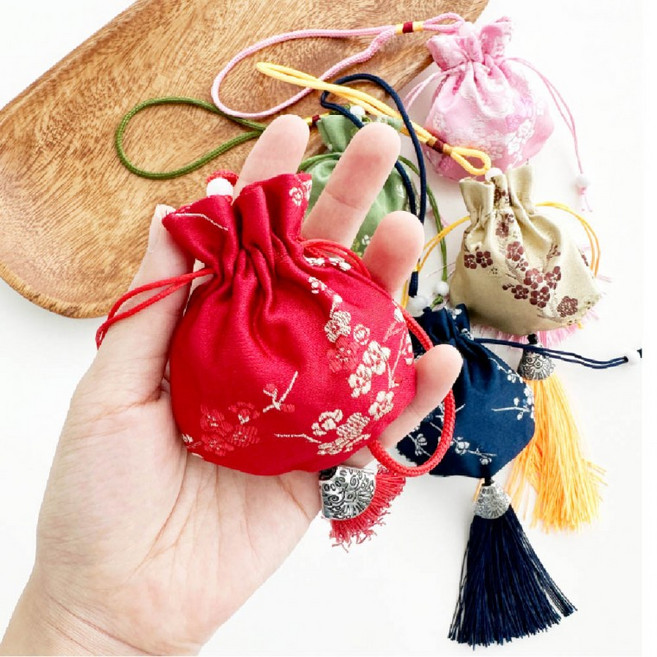 [핀도트]한복코디 복주머니 추석 용돈 외국인기념품 꽃자수 미니 주머니 [도매플랜]귀여운