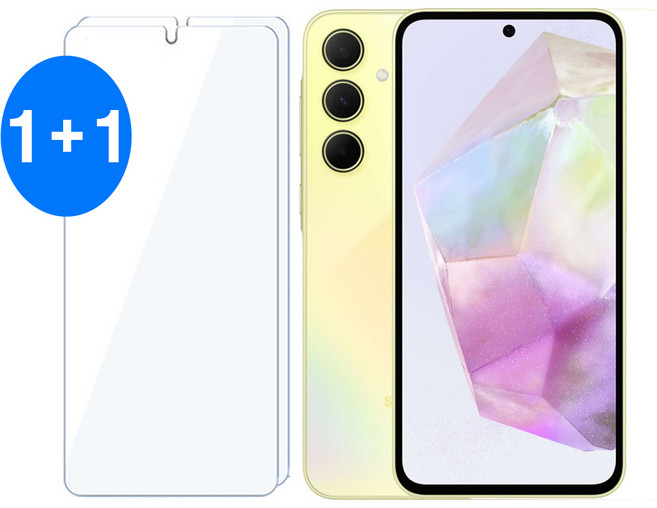 갤럭시 퀀텀5 액정필름 1+1 A35 강화유리 A356 A556 공용, 1개