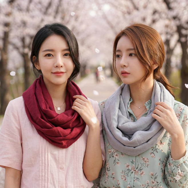 프레페리토 봄가을 겨울 여성 뷰티 파스텔 롱스카프 광폭 머플러