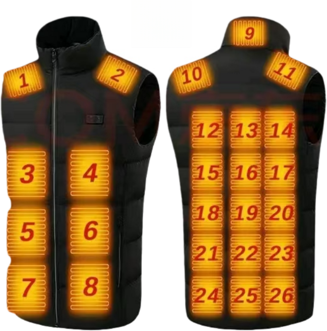 KC인증4 제어 키 26 영역발열조끼 5초 쾌열 남성 여성 겨울 방한 따스미 열선 등산 골프 바이크 전기 온열 보온 자켓 발열조끼물세탁 가능
