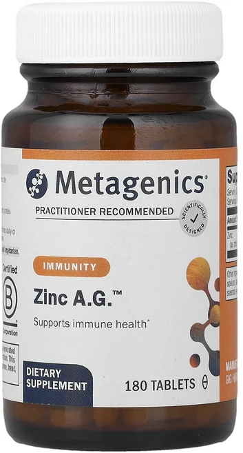 단백질 비타민 철분 마그내슘 칼슘 Metagenics Zinc AG™ 면역력 20mg 180정 고루고루섭취해주세요, MetagenicsZincAG면역력20mg180정, 1개 - 쿠팡