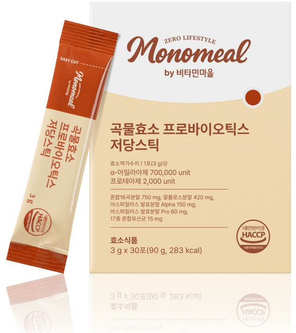 비타민마을 모노밀 곡물효소 프로바이오틱스 저당스틱, 1개, 90g