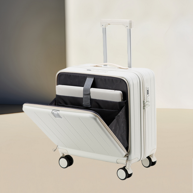 Travory 18인치 기내용 캐리어 컵홀더 노트북 앞포켓 스마트 미니 여행 가방