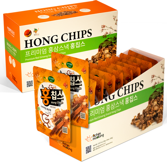 [아침마당홍삼]홍칩스 오리지널(10gX10봉) 프리미엄 홍삼스낵, 10개, 10g
